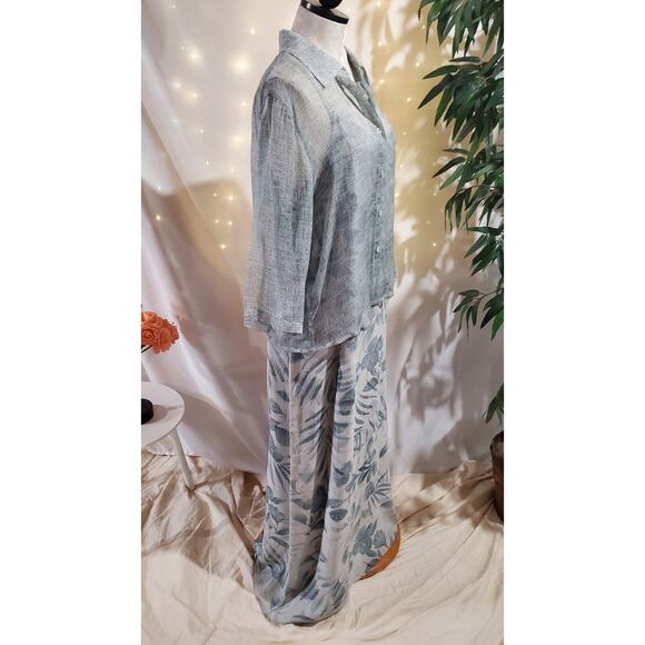 Vtg Jones New York 100% Silk Tropical Floral Maxi Dress Jacket 2 Pc Set Size 14 - Picture 4 of 10